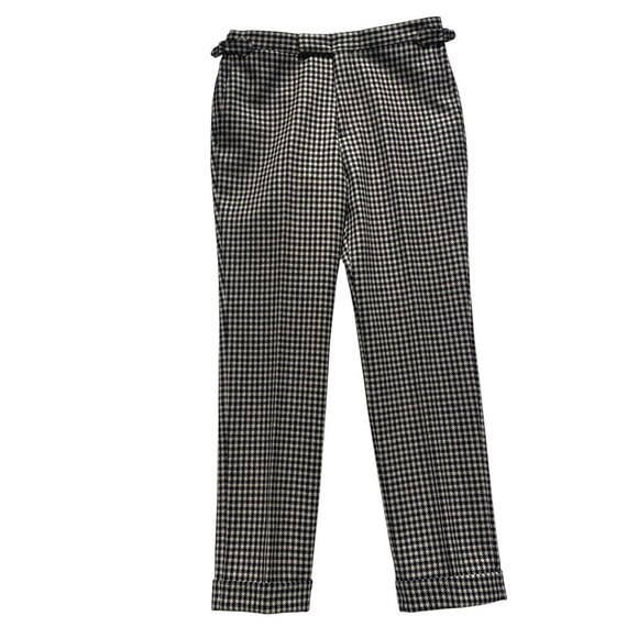 Black & White Shepherds Check Wool Trousers - Picture 1 of 6